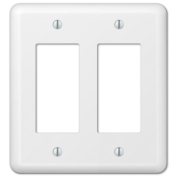 Amerelle Amerelle Devon White 2 gang Stamped Steel Decorator Wall Plate 1 pk 935RRW - main